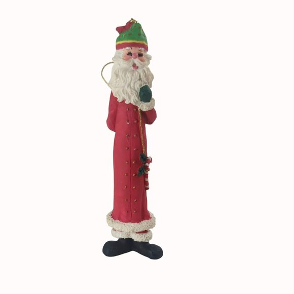 Vintage Hermitage Pottery Long Happy Santa Claus Ornament 1995 Limited Edition - Picture 1 of 4